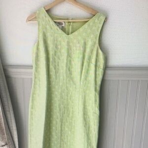 Talbots Light Green Textured Midi Dress